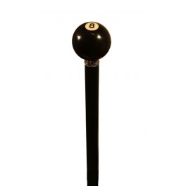 Bastón con bola de billar de 47mm, palo de haya negra Bastón con bola de billar de 47mm, palo de haya negra