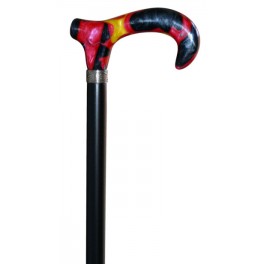 Black-red-yellow flag handle, black beech wood