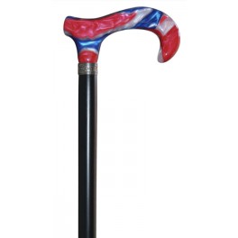 Blue-white-red flag handle, black beech wood