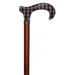 Catalan tartan cloth handle, mahogany colour beech wood