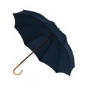 Paraguas de PASTOR AZUL con puño curvado de castaño flameado y tela azul