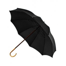 BIG umbrella with chestnut handle, with black cloth