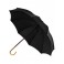 Paraguas de PASTOR NEGRO con puño curvado de castaño flameado y tela negra
