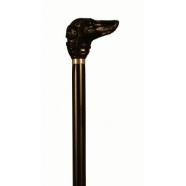 Greyhound ebony handle with silver ring, black beech wood shaft