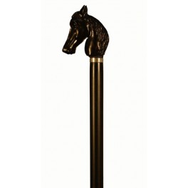 Horse ebony handle with silver ring, black beech wood shaft