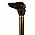 Greyhound ebony handle with silver ring, black beech wood shaft