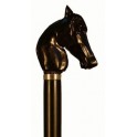 Horse ebony handle with silver ring, black beech wood shaft