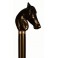 Horse ebony handle with silver ring, black beech wood shaft