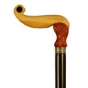 Handle of boxwood,coral and ebony, silver ring, black beechwood