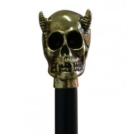 Devil skull, old gold colour, black beech wood
