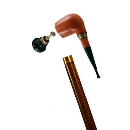 Collapsible cane with a heather pipe, stamina wood